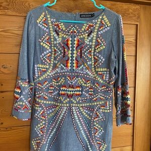 Antik Batik Embroidered Colorful Dress